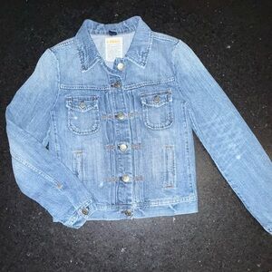 J. CREW BLUE JEAN DENIM JACKET PLEATED DETAILS DISTRESSED POCKETS SZ XS
